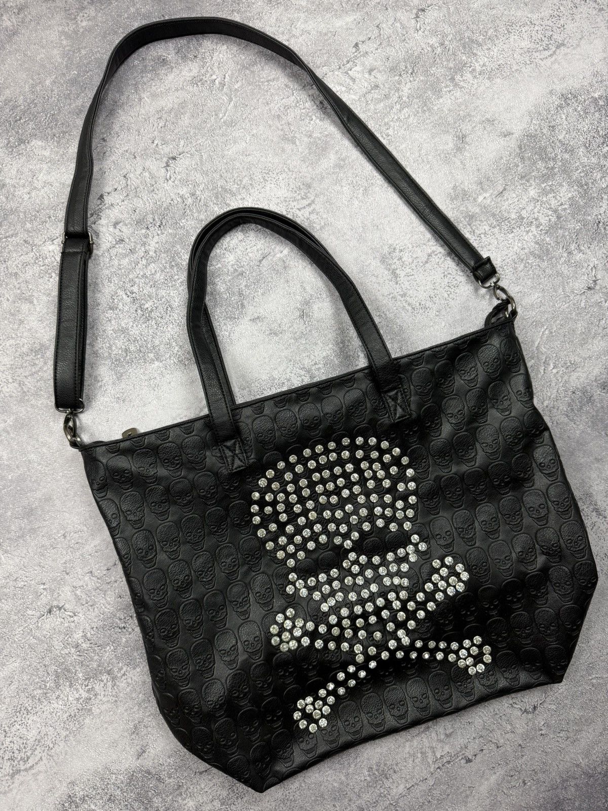 Hysteric Glamour Vintage Punk Avant Garde Bag Skull Rhinestones Y2K Style Size ONE SIZE - 4 Thumbnail