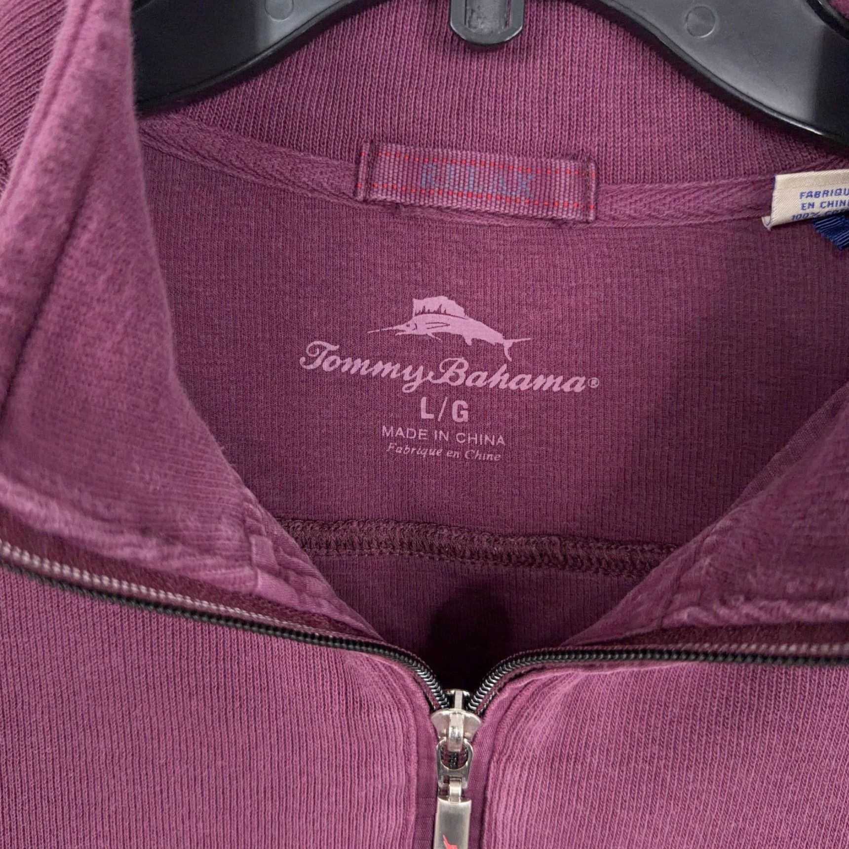 Tommy Bahama Tommy Bahama Sweater Mens Large Purple Quarter Zip Cotton Pullover Casual Dad Size US L / EU 52-54 / 3 - 4 Thumbnail