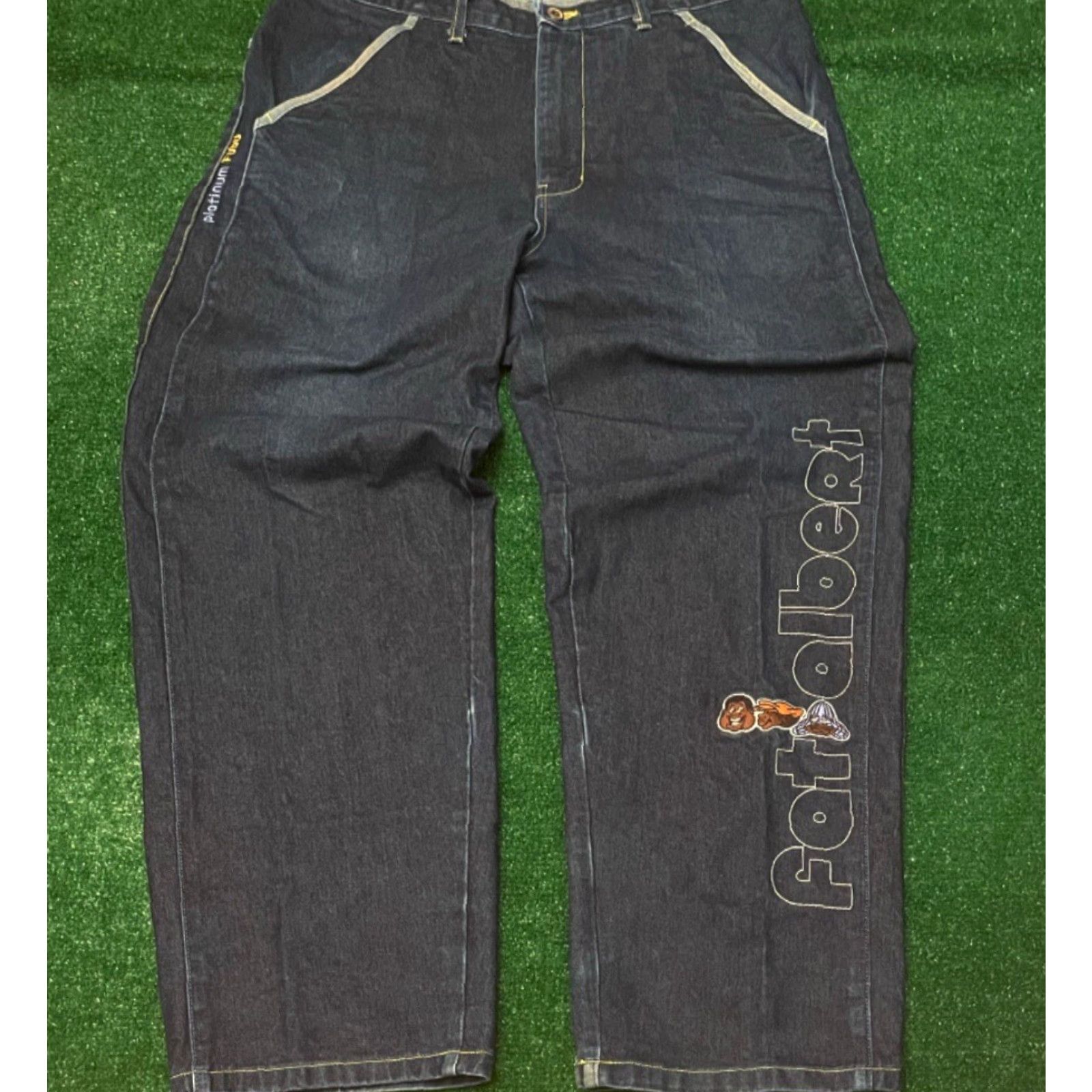 Fubu VINTAGE FUBU Baggy Hip Hop Skater Grunge Jeans VTG Mens Size 34 Fat Albert 34x32 Blue Embroidered Wide-Leg Pockets Mens Size US 34 / EU 50 - 2 Thumbnail