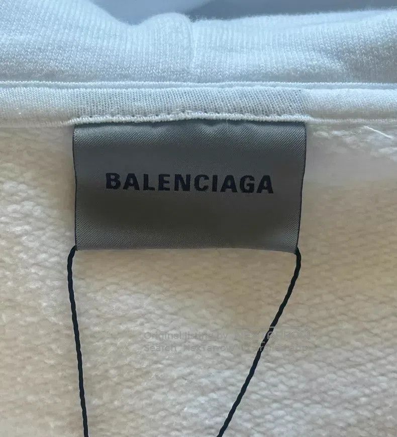 Balenciaga Balenciaga Blue dissolve logo print white hooded zip-up sw Size US S / EU 44-46 / 1 - 3 Thumbnail