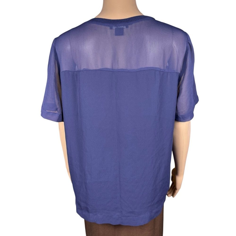 Other Metaphor Mix Media Short Sleeve Blue Top Size L Size L / US 10 / IT 46 - 4 Thumbnail