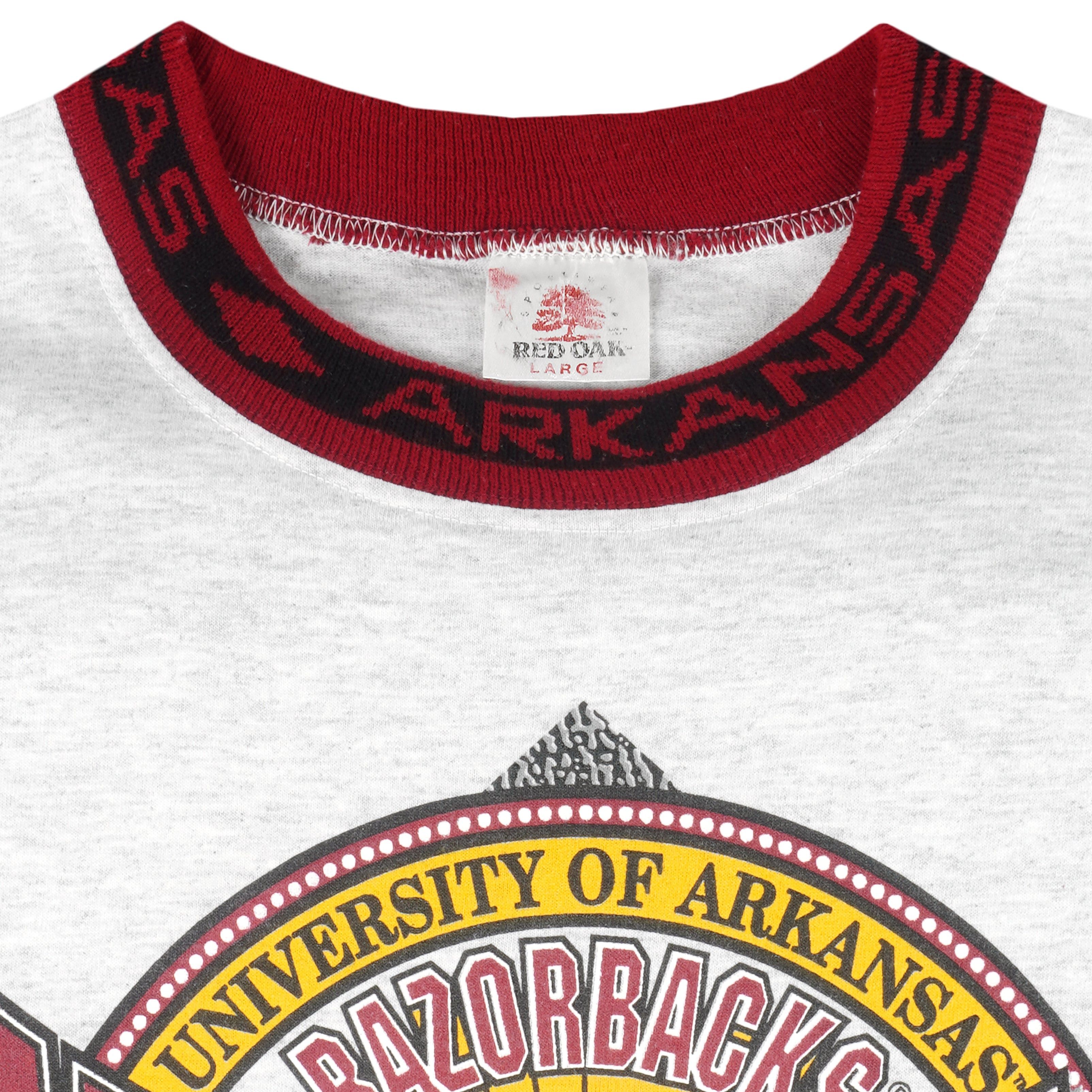 NCAA (Red Oak) - Arkansas Razorbacks Single Stitch T-Shirt 1990s Size US L / EU 52-54 / 3 - 4 Thumbnail