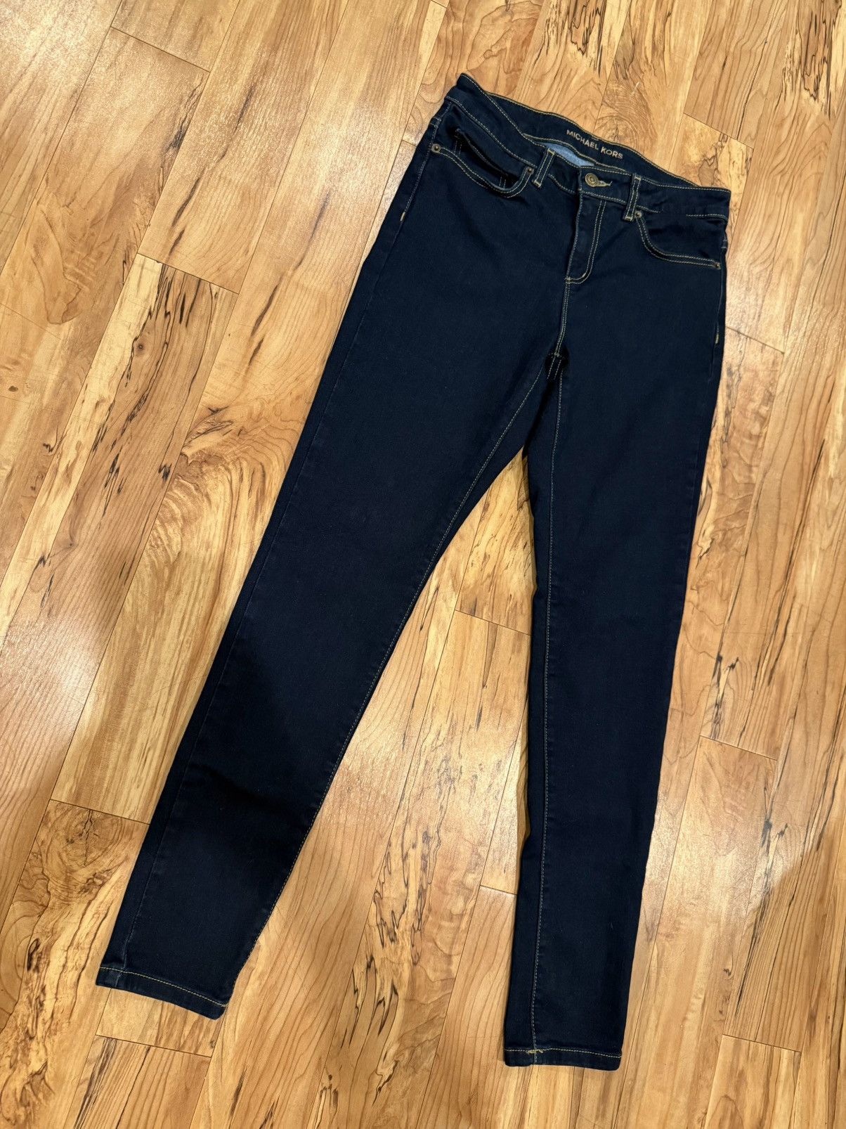 Michael Kors Michael Kors Izzy Skinny Jeans- Dark Wash, Mid-Rise Size 8 Size 30" / US 8 / IT 44 - 2 Thumbnail