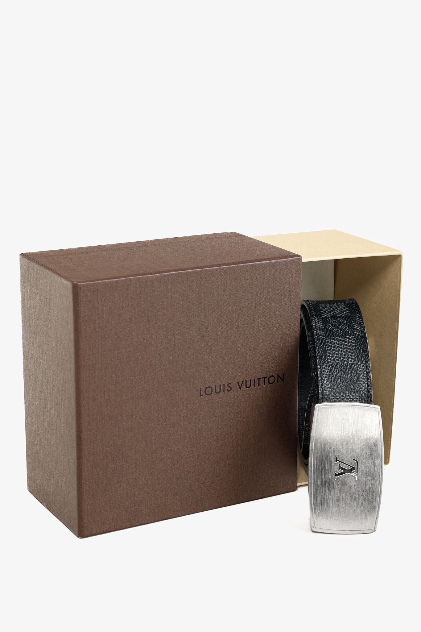 Louis Vuitton Louis Vuitton LV Cut Graphite Damier Canvas Belt Size ONE SIZE - 6 Thumbnail