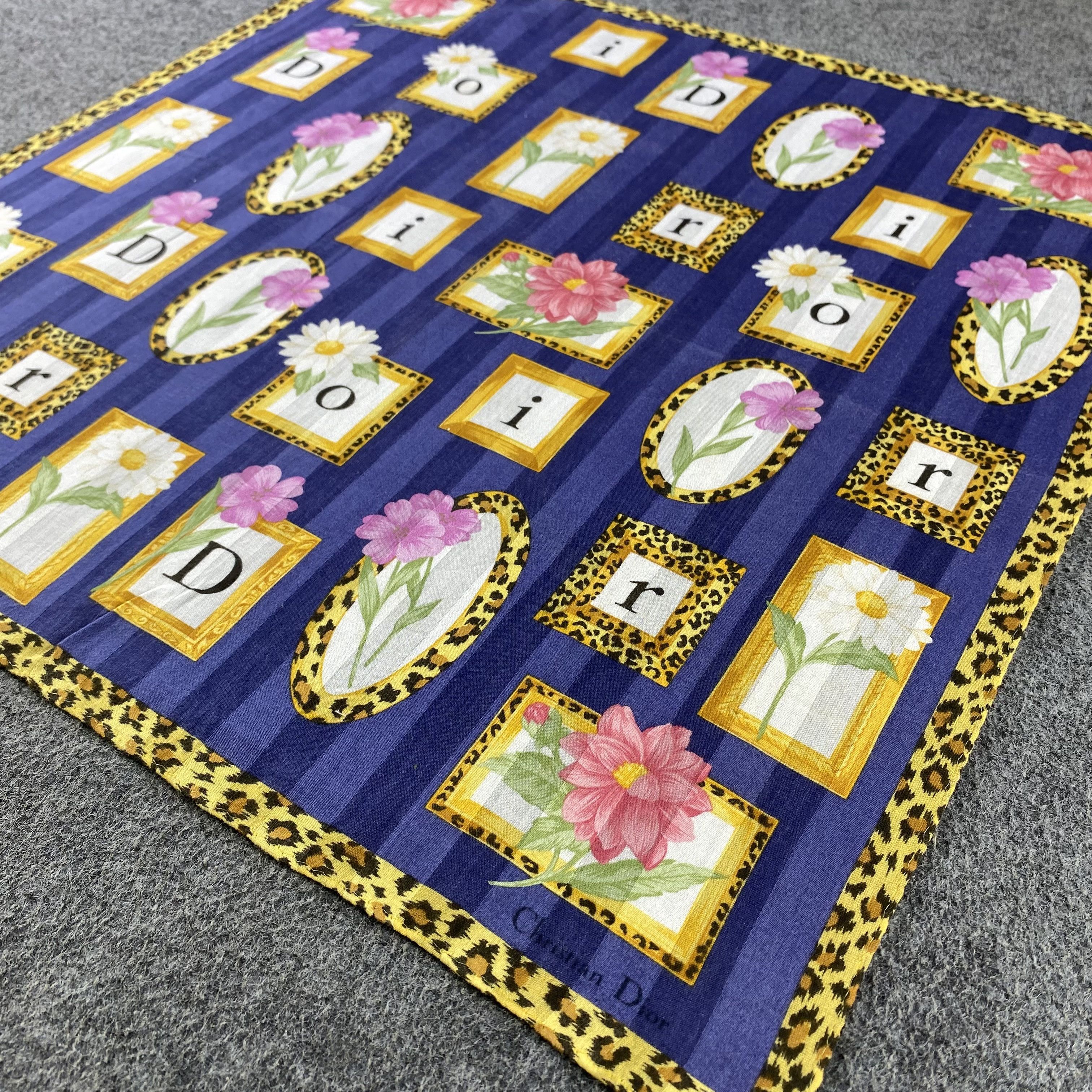Vintage Christian Dior Handkerchief/Neckerchief/Bandana HC592 Size ONE SIZE - 2 Thumbnail