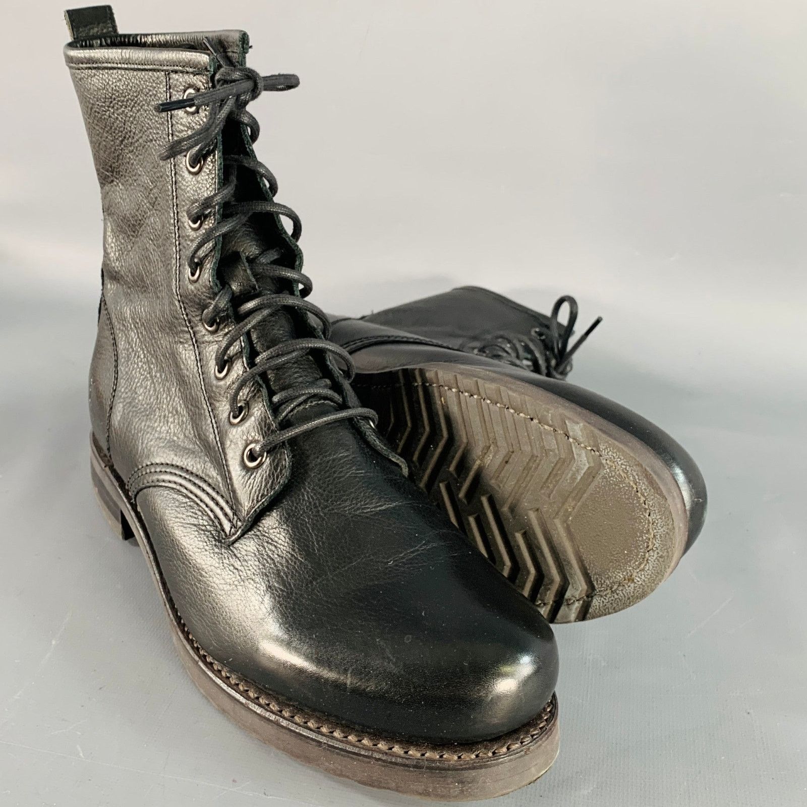Frye FRYE Size 11 Black Leather Rubber Sole Lace-Up Boots Size US 11 / IT 41 - 5 Thumbnail