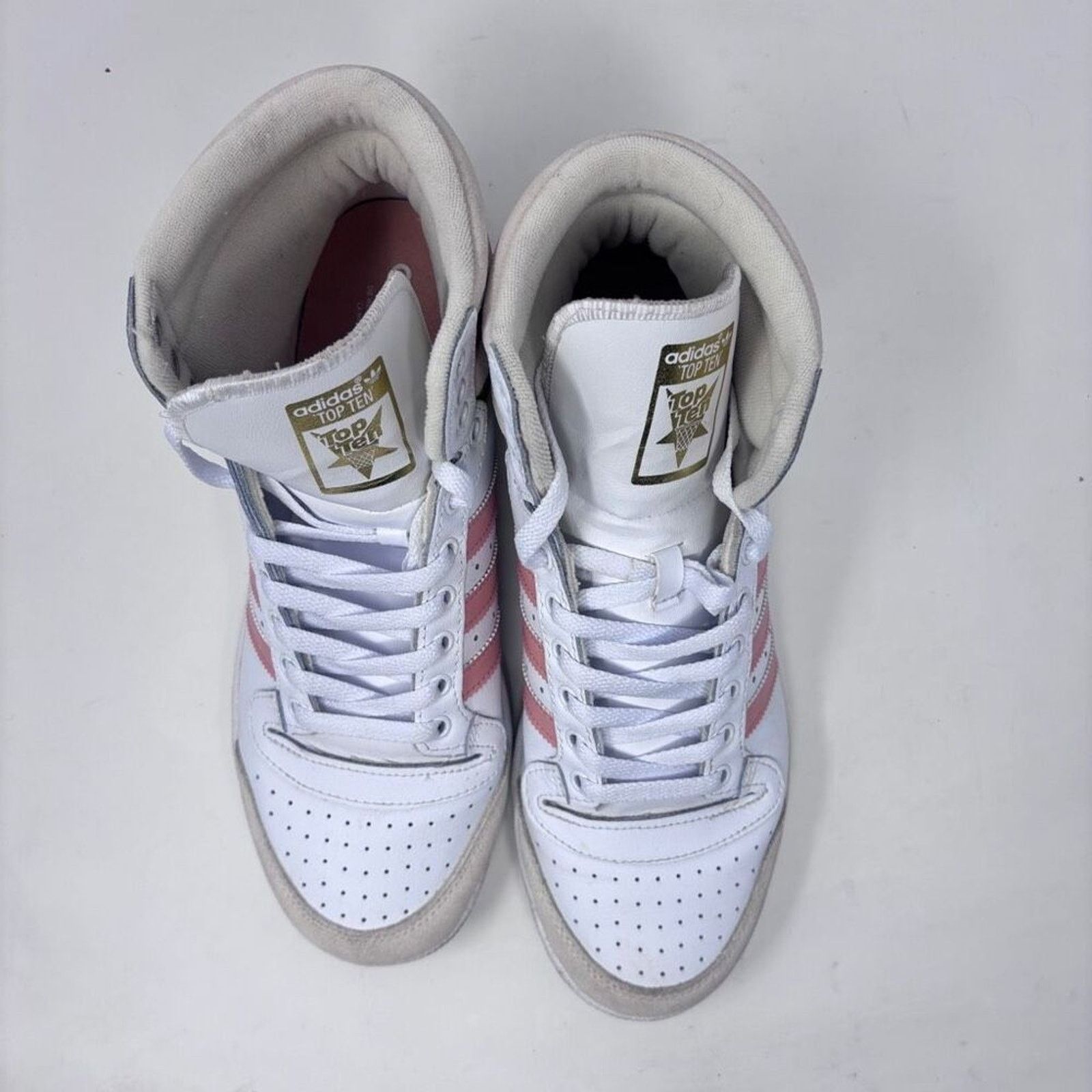 Adidas Adidas Originals Top Ten Hi Top White Ambient Blush Sneaker Size US 11 / IT 41 - 4 Thumbnail