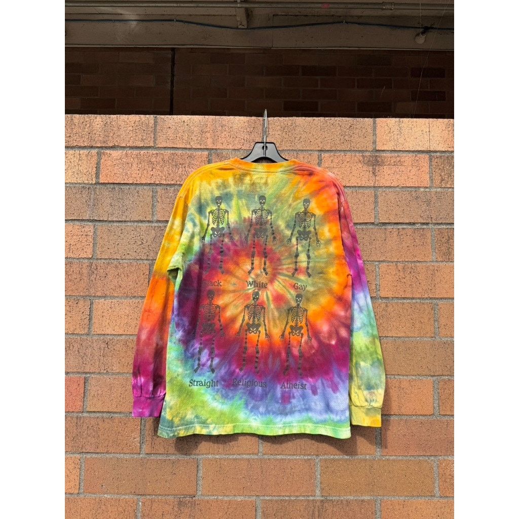Pleasures Pleasures Equality Long Sleeve Tie Dye Skeleton Tee Shirt Size US L / EU 52-54 / 3 - 5 Thumbnail