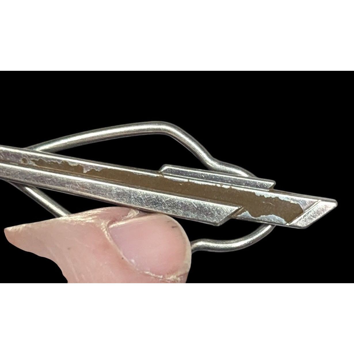Other Vintage MidCentury Silver Tone Tie Clip Size ONE SIZE - 3 Thumbnail
