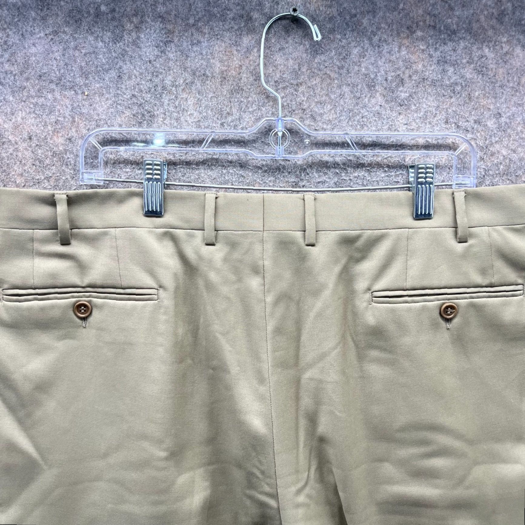 Canali Canali Dress Pants Mens 38 Khaki Wool Pleated Tuxedo Style Preppy Dress Pants Slacks Regular Inseam 30 Black Pattern Solid Vintage No Size 38R - 7 Thumbnail