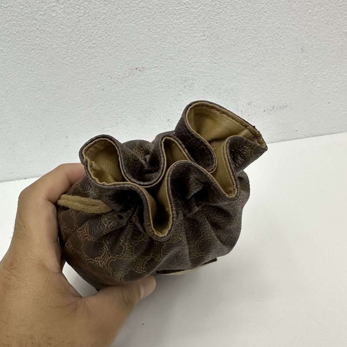 Celine ‼️LASTDROP‼️ VINTAGE CELINE MACADAM DRAWSTRING POUCH BAG Size ONE SIZE - 8 Thumbnail