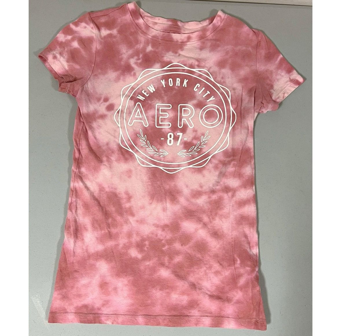 Aeropostale Aeropostale Pink Tie Dye ‘NYC’ Baby Tee T-Shirt Top Size XS💗 Size XS / US 0-2 / IT 36-38 - 2 Thumbnail