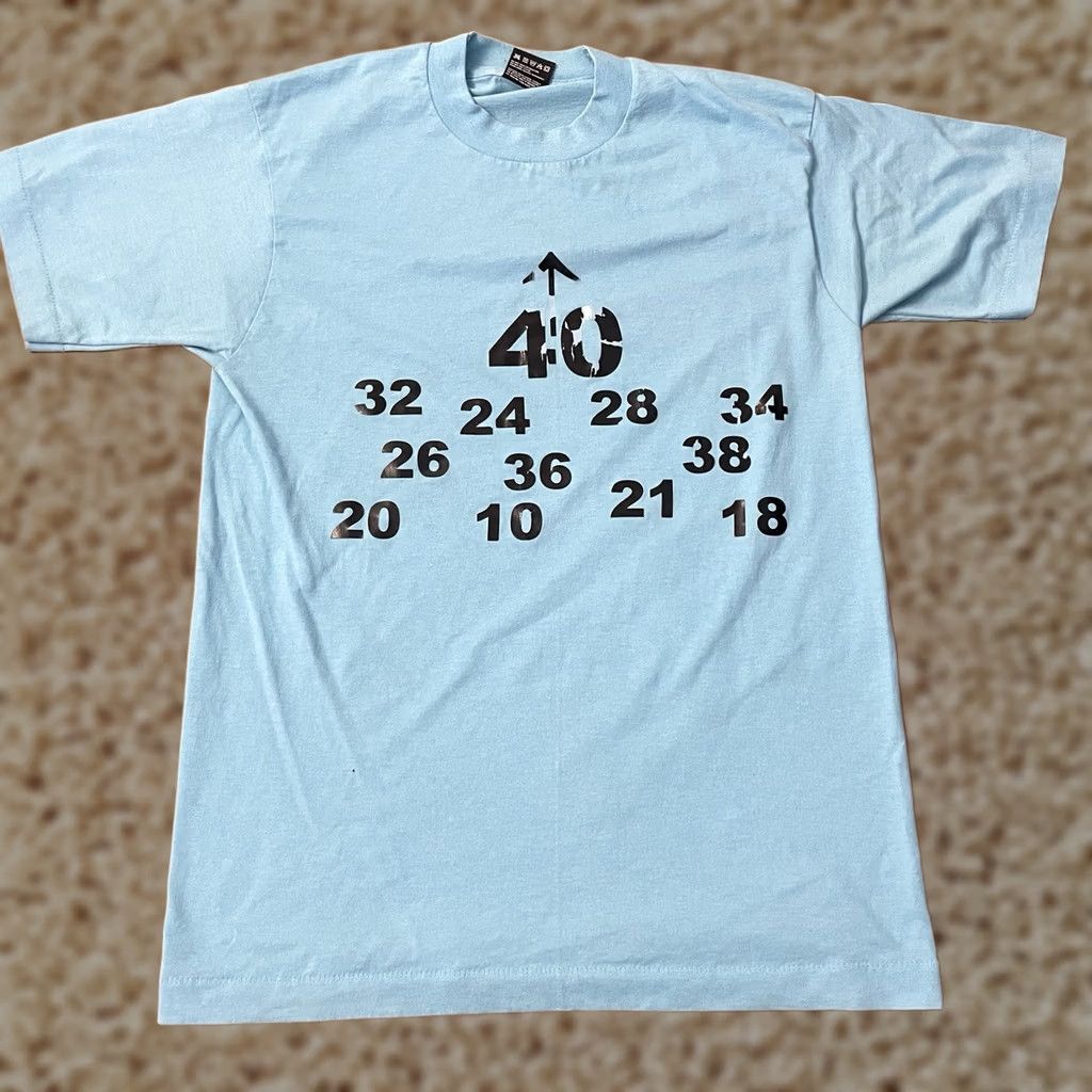 Fruit Of The Loom VINTAGE 90s USA Mens Shirt Adult Medium Blue Birthday 40th Numbers Single Stitch Mens Size US M / EU 48-50 / 2 - 1 Thumbnail