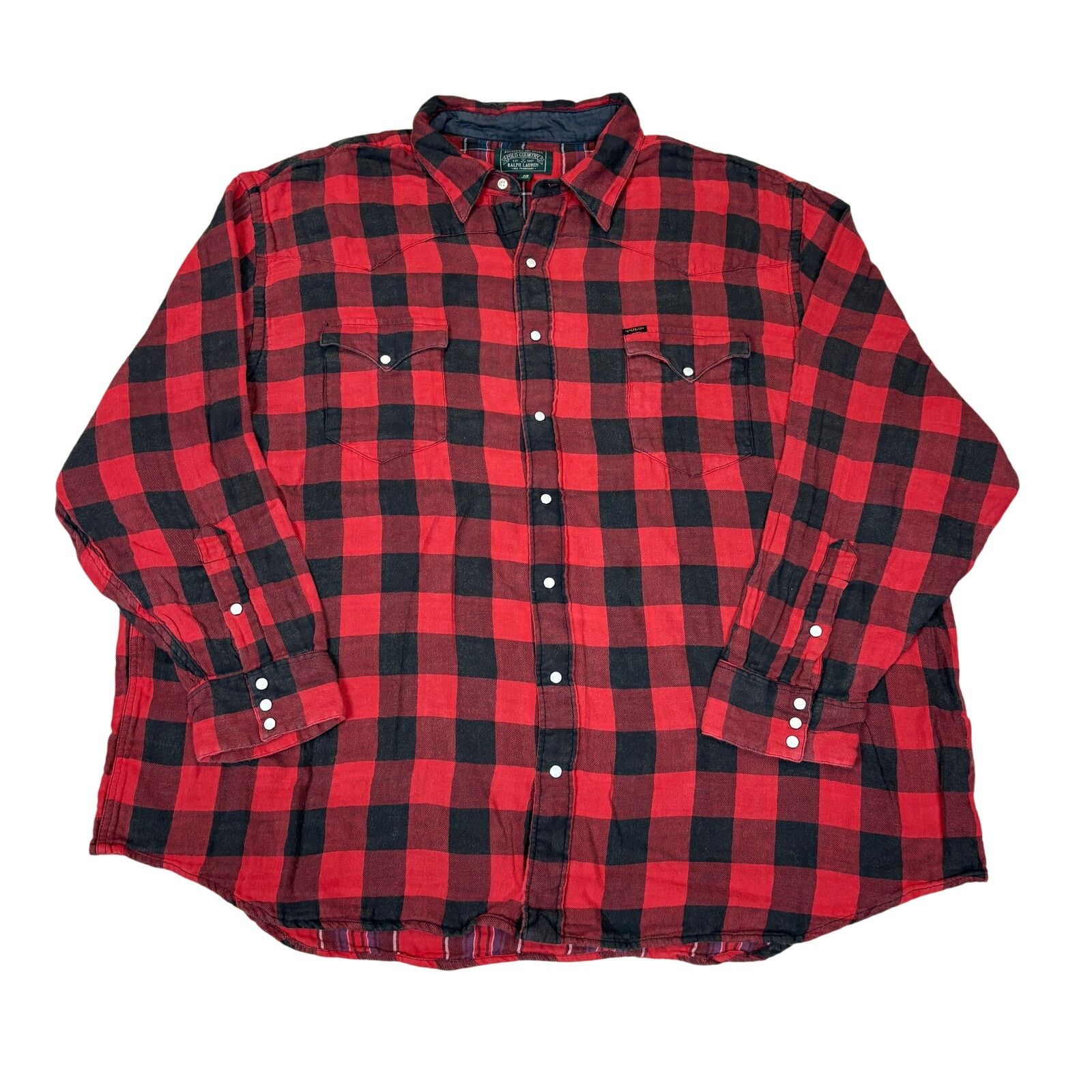 Polo Ralph Lauren Polo Country Ralph Lauren Pearl Snap Buffalo Plaid Shirt 4XB Size US XXL / EU 58 / 5 - 1 Thumbnail