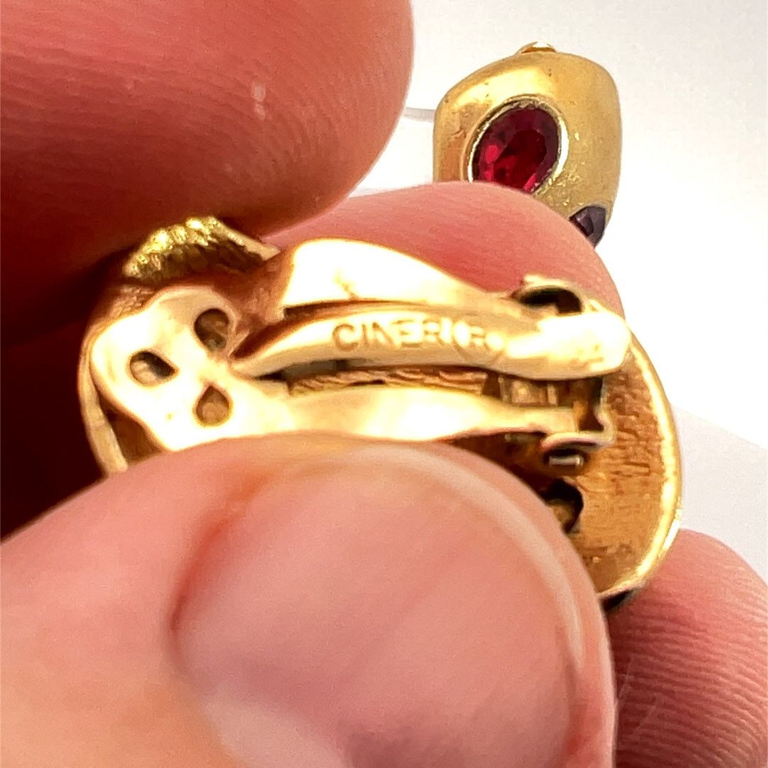 & Other Stories Ciner Moghul India Large Gripoix Gold Clip Earrings Size ONE SIZE - 3 Thumbnail