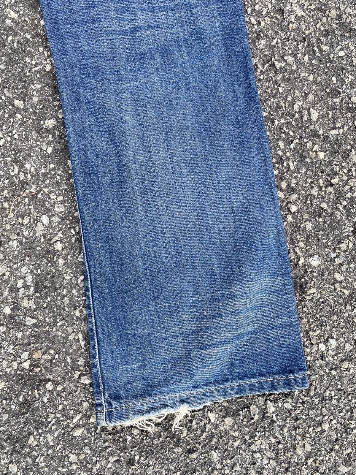 Japanese Brand × Tornado Mart Red Hearing Bootcut Blue Washed Distressed Denim Size US 34 / EU 50 - 11 Thumbnail