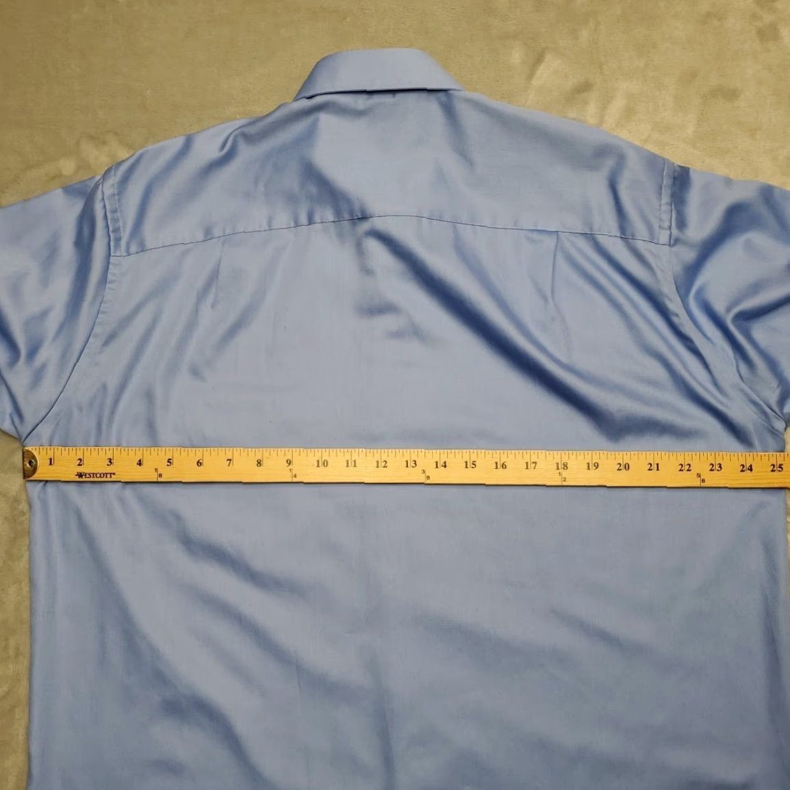 Geoffrey Beene VINTAGE Geoffrey Beene Shirt Men XL 17 Blue Sateen Button Long Sleeve Dress Casual Egypt Size US XL / EU 56 / 4 - 6 Thumbnail