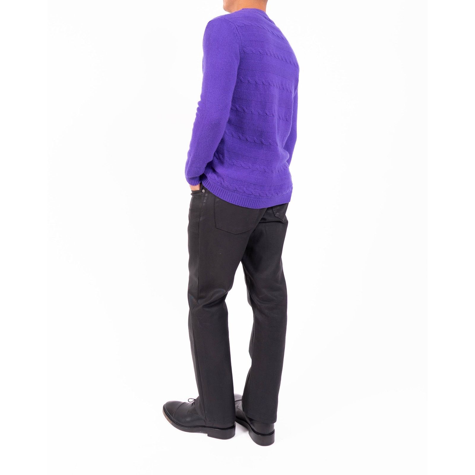 Raf Simons Round Hem Sweater in Purple Wool Size US M / EU 48-50 / 2 - 3 Thumbnail