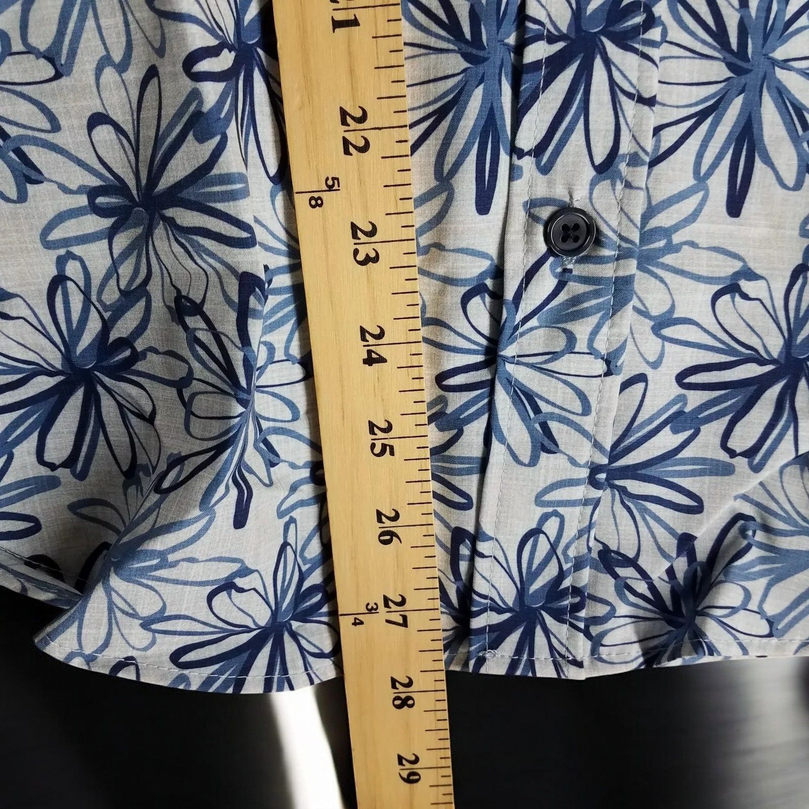 Designer Con.Struct Mens Slim Fit Blue Stretch Floral Shirt Small Size US S / EU 44-46 / 1 - 9 Thumbnail