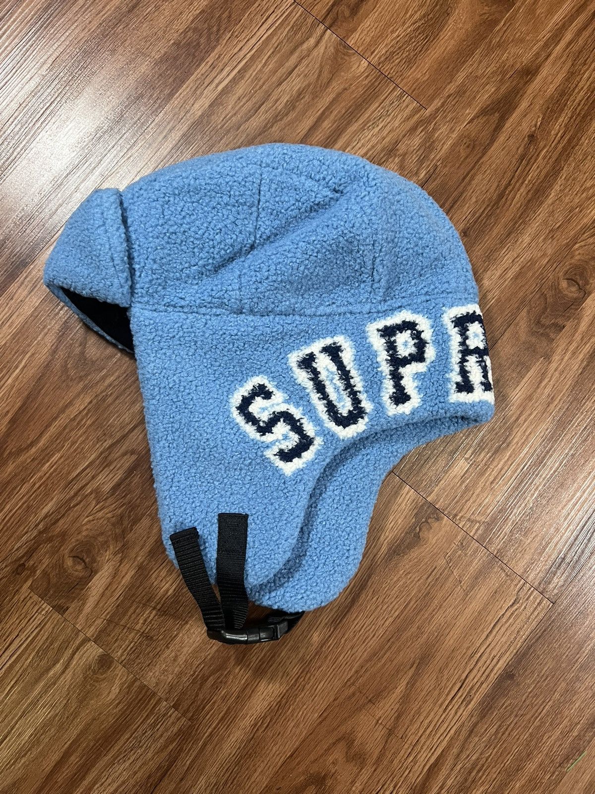 image of Hypebeast x Supreme Shearling Trooper Hat in Baby Blue, Men's