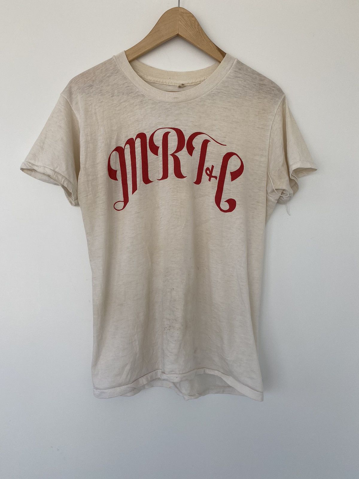 Image of 1 Of 1 x Vintage Paper Thin True Vintage 1960S T Shirt in Off White, Men's (Size Small)