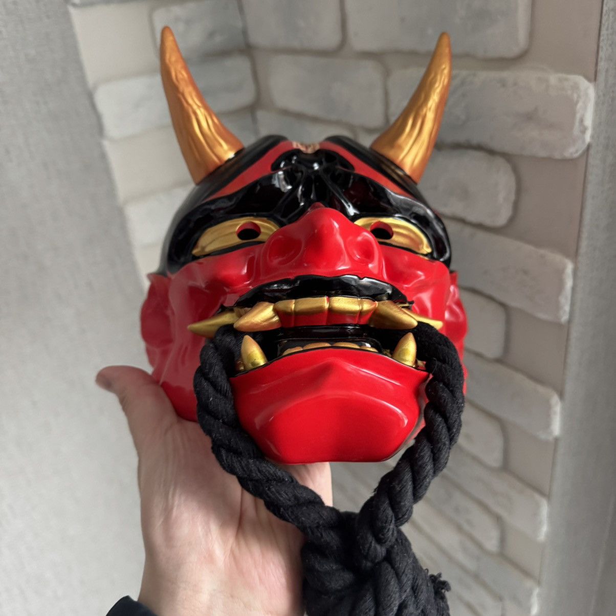 La Maskarade Japanese Prajna Devil Hannya Kabuki Resin Oni Samurai Mask Size ONE SIZE - 7 Thumbnail