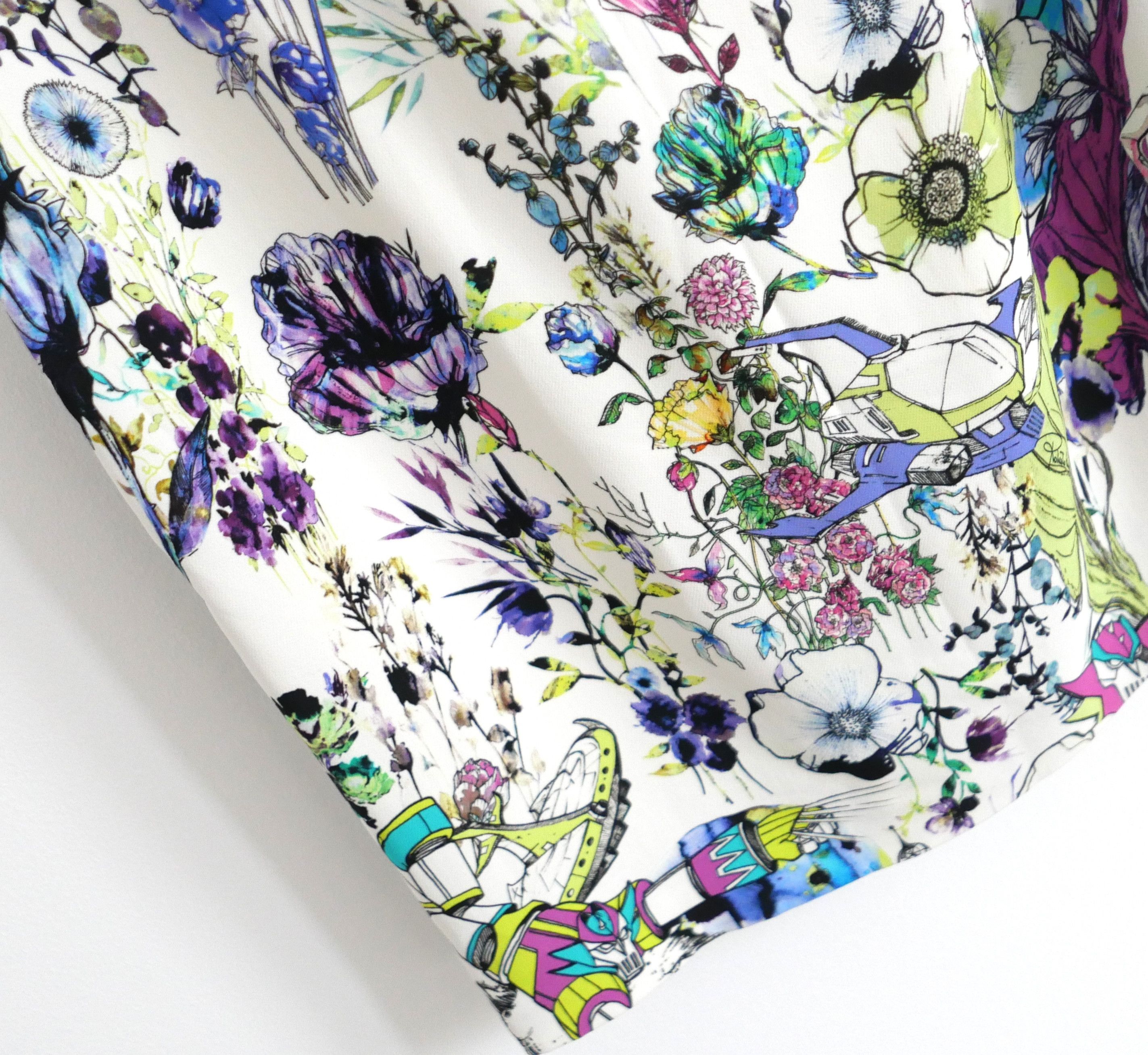 Roberto Cavalli Roberto Cavalli Astro Garden Print Dress Size S / US 4 / IT 40 - 3 Thumbnail