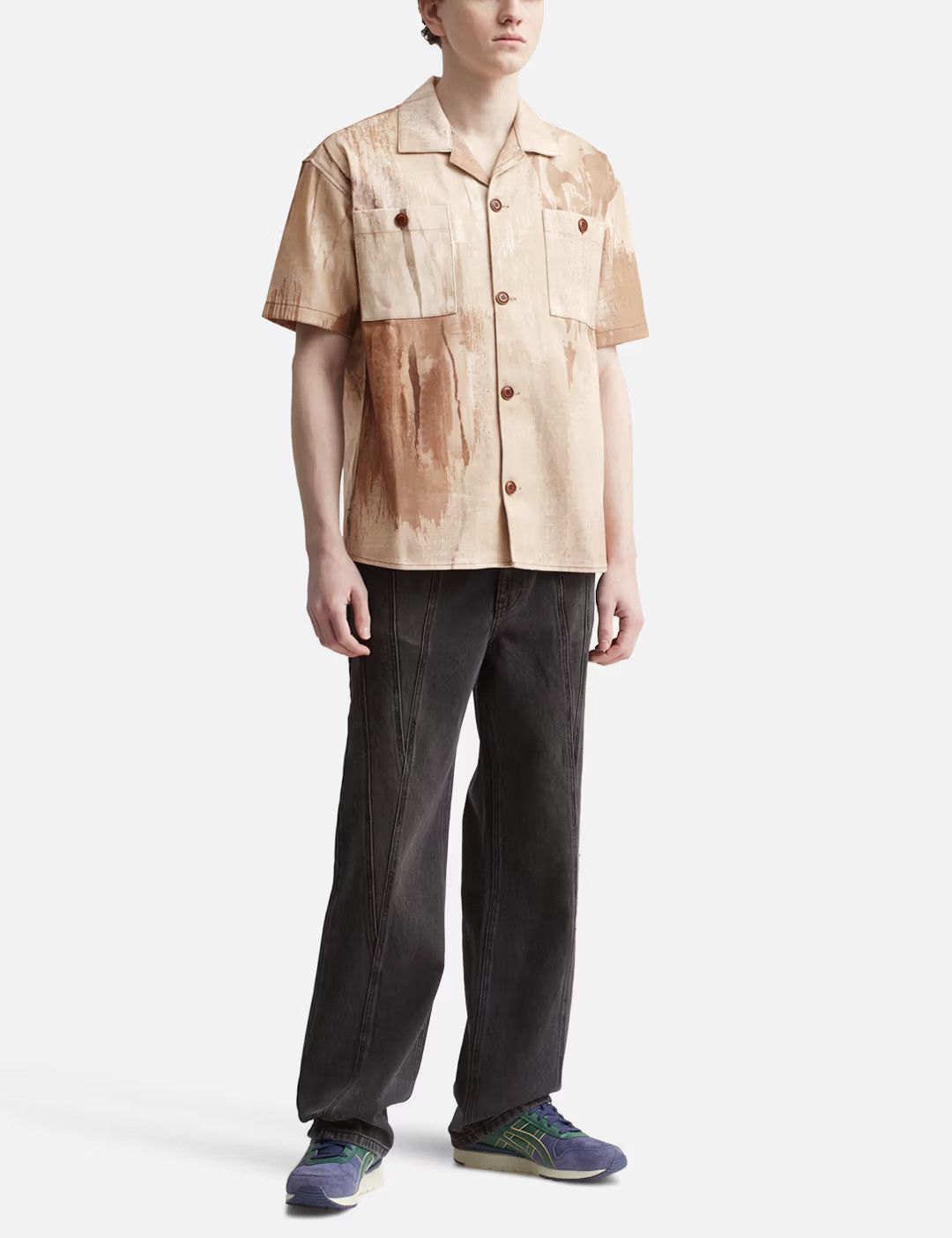 Andersson Bell Anderson Bell Tawney Beige Print Open Collar Shirt Size US S / EU 44-46 / 1 - 5 Thumbnail