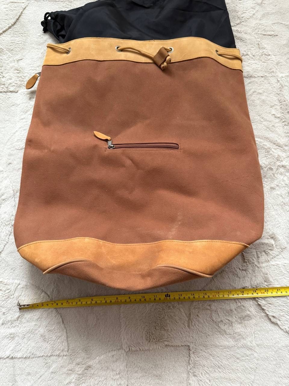 Marlboro Marlboro Brown Cotton Denim Backpack Bag With Leather insert Size ONE SIZE - 15 Thumbnail
