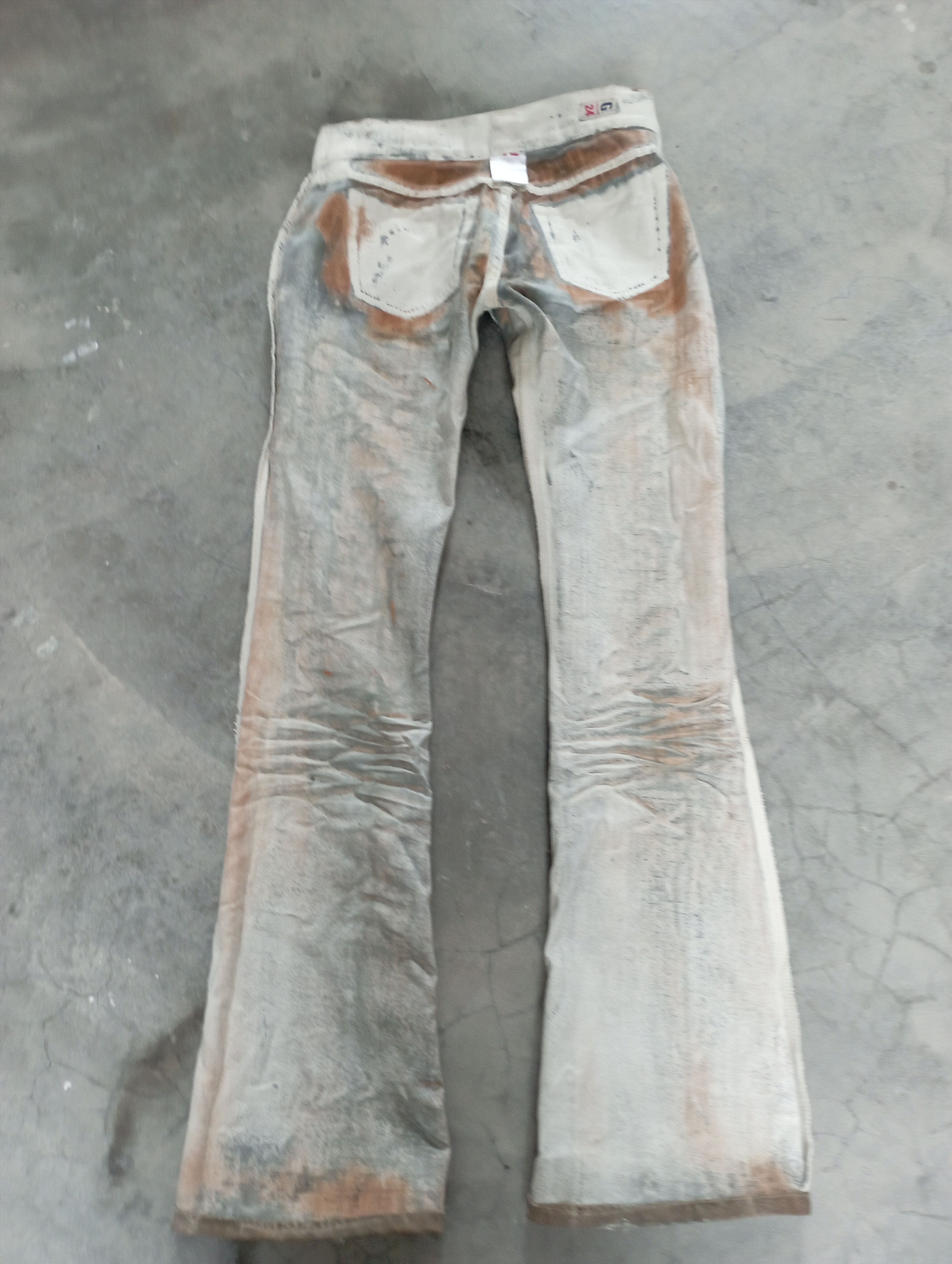 Tornado Mart Flare Jeans Made In Italy Crazy Mud lightning Wash G Brand Size 24" / US 00 / IT 34 - 16 Thumbnail