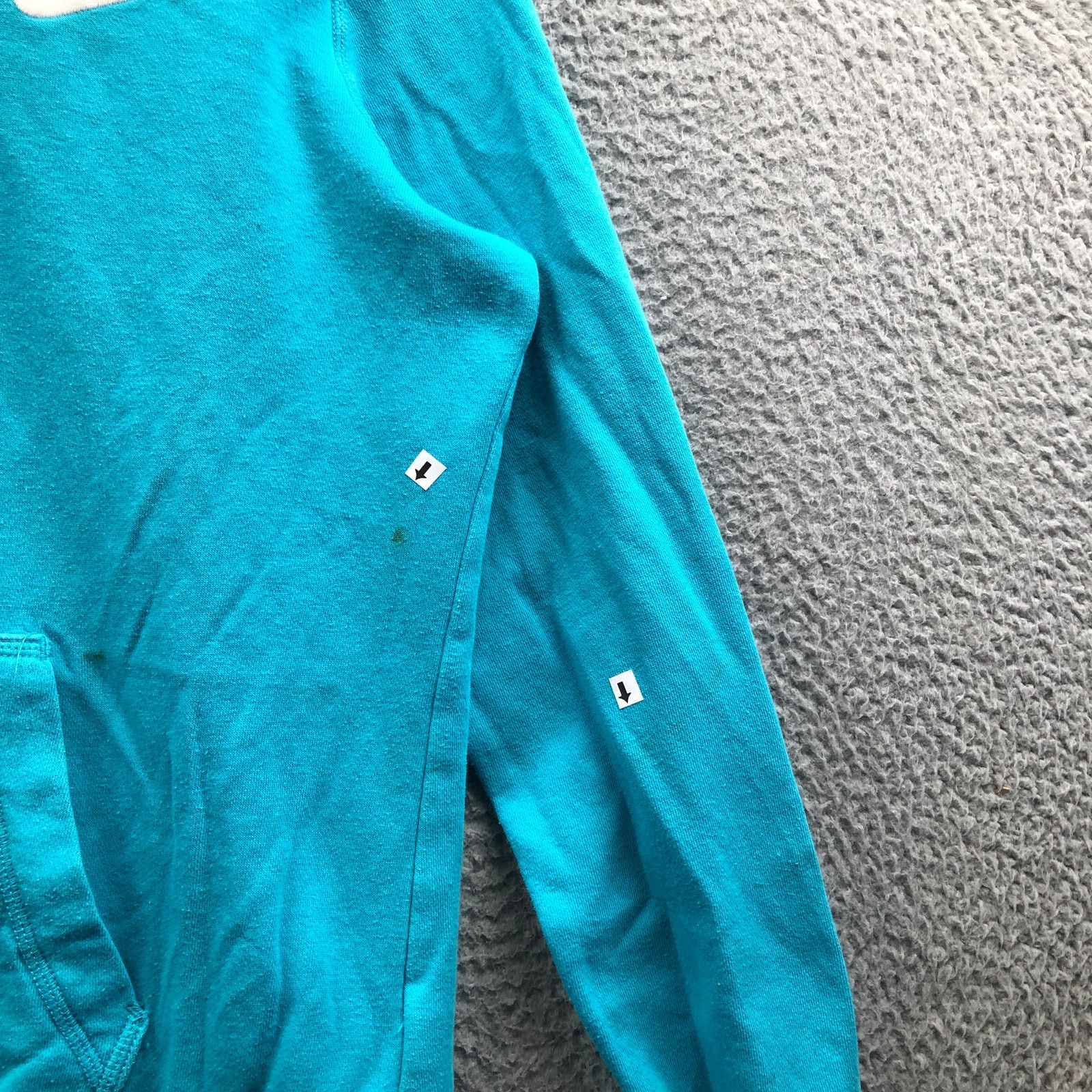 Nike Nike Solo Swoosh Fleece Hoodie Sweatshirt Womens Large Aqua Size L / US 10 / IT 46 - 4 Thumbnail