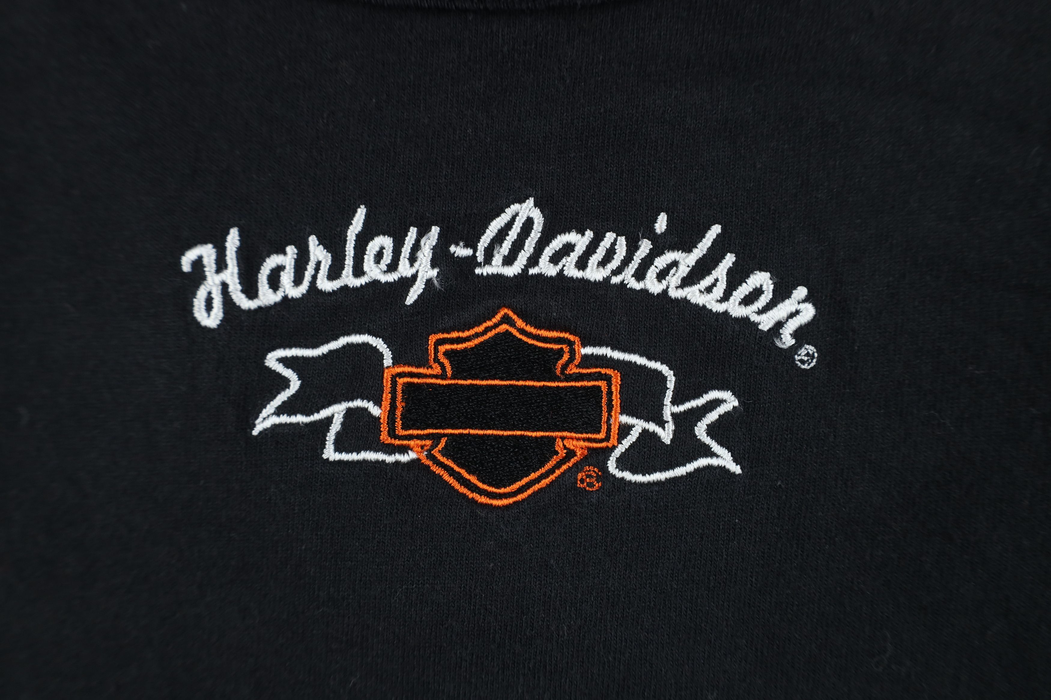 Harley Davidson Vintage Harley Davidson Spell Out Script Ribbed Knit T-Shirt Size L / US 10 / IT 46 - 4 Thumbnail