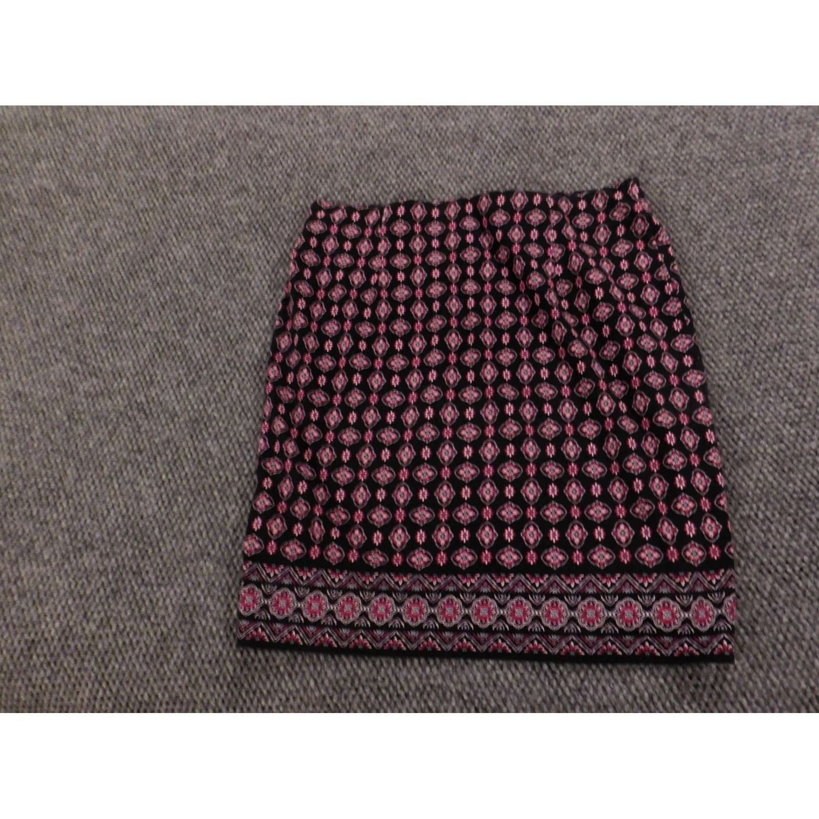 J. Jill J. Jill Skirt Short A-Line Purple Cotton Modal Knit Lined Ruffle Striped S Regular Womens Designer Size 28" / US 6 / IT 42 - 7 Thumbnail