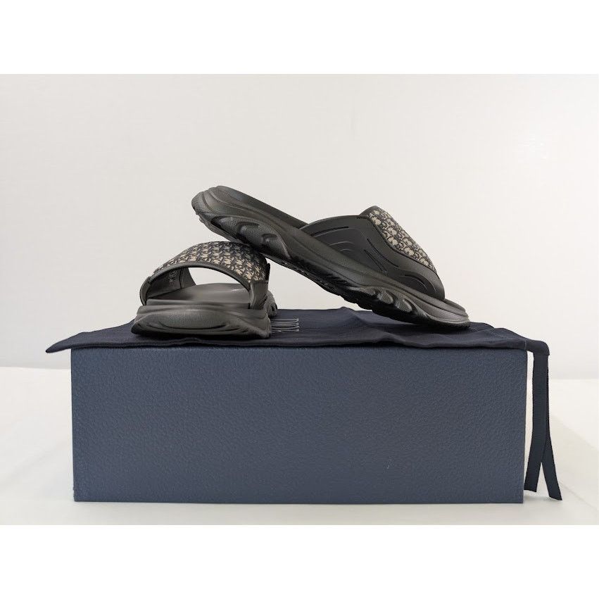 Dior o1rshd1 H-Town Single Band Slipper Sandal in Black / Beige Size US 8 / EU 41 - 20 Thumbnail