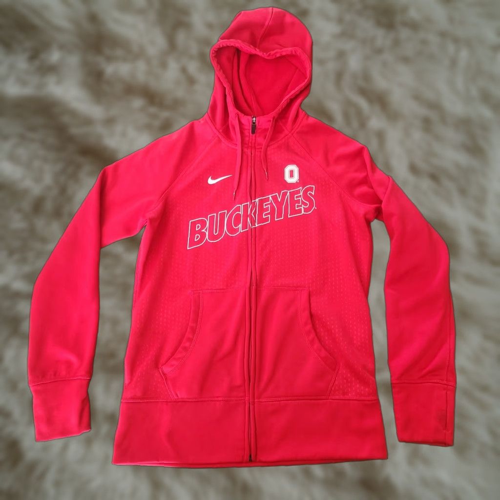 Nike Nike Ohio State Buckeyes Full Zip Hoodie Jacket Therma-Fit Dri Red Men's M Zip Jacket Size US M / EU 48-50 / 2 - 1 Thumbnail