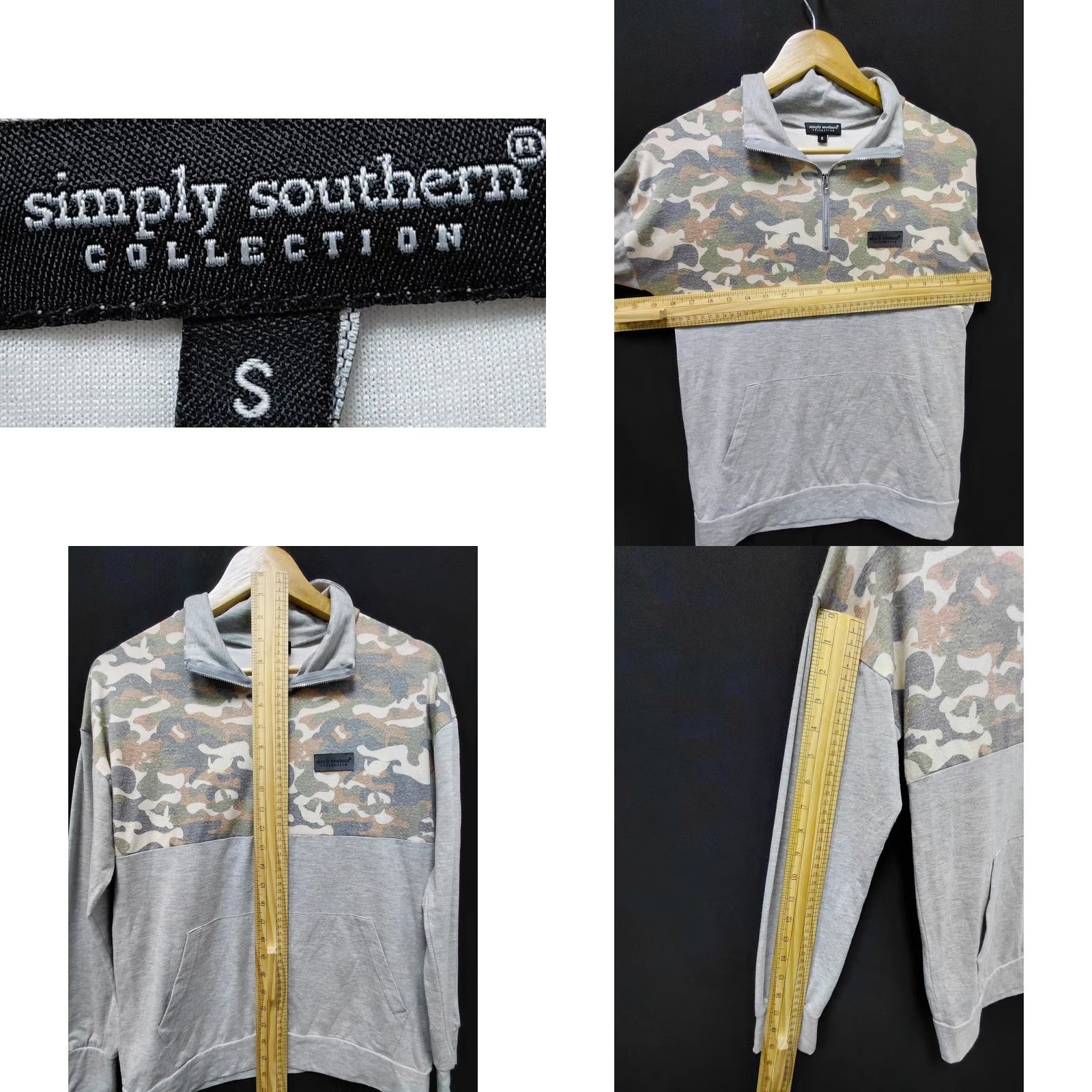 Vintage Simply Southern COLLECTION Camo Sequin Sweatshirt Long Sleeve Pullover S Womens Gray Size S / US 4 / IT 40 - 8 Thumbnail