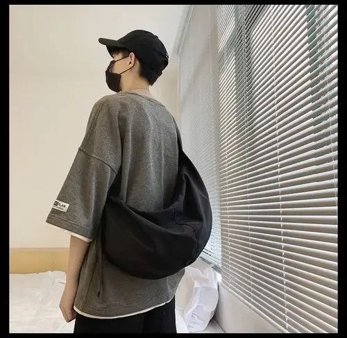 Designer Shoulder Nylon Roomy Bag Japanese Harajuku style Zipper Size ONE SIZE - 3 Thumbnail