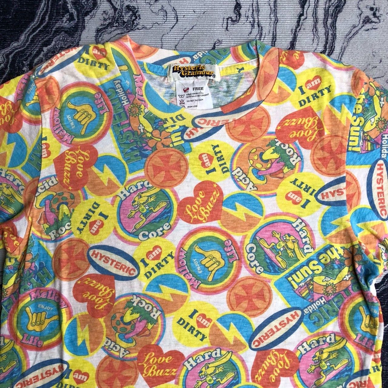 Hysteric Glamour Vintage 90s Hysteric Glamour Psychedelic All Over Print Tee Size US XS / EU 42 / 0 - 2 Thumbnail