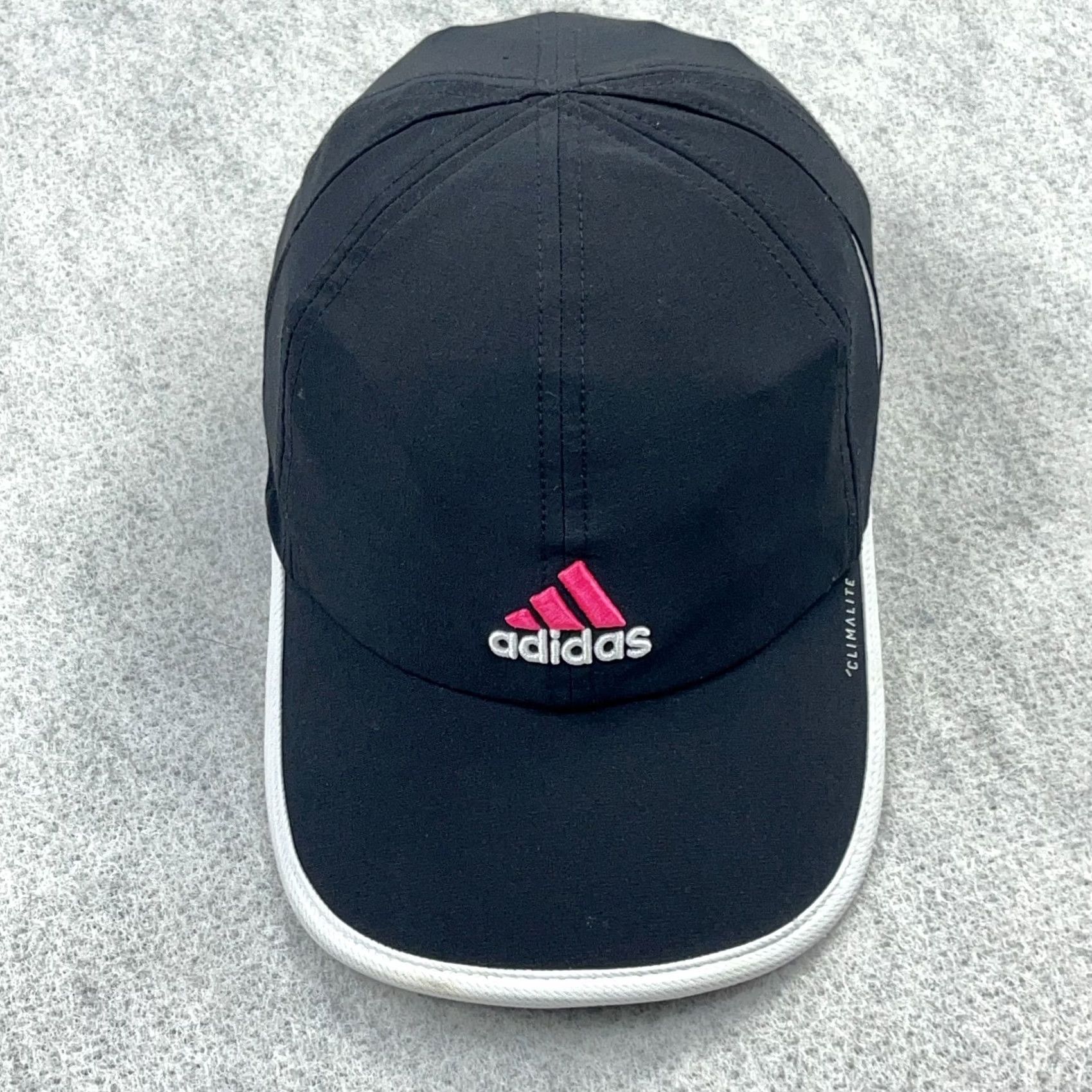 Adidas Adidas Hat Cap Womens Adjustable Performance Running Clima Lite Pink Logo Black Straps Size ONE SIZE - 2 Thumbnail