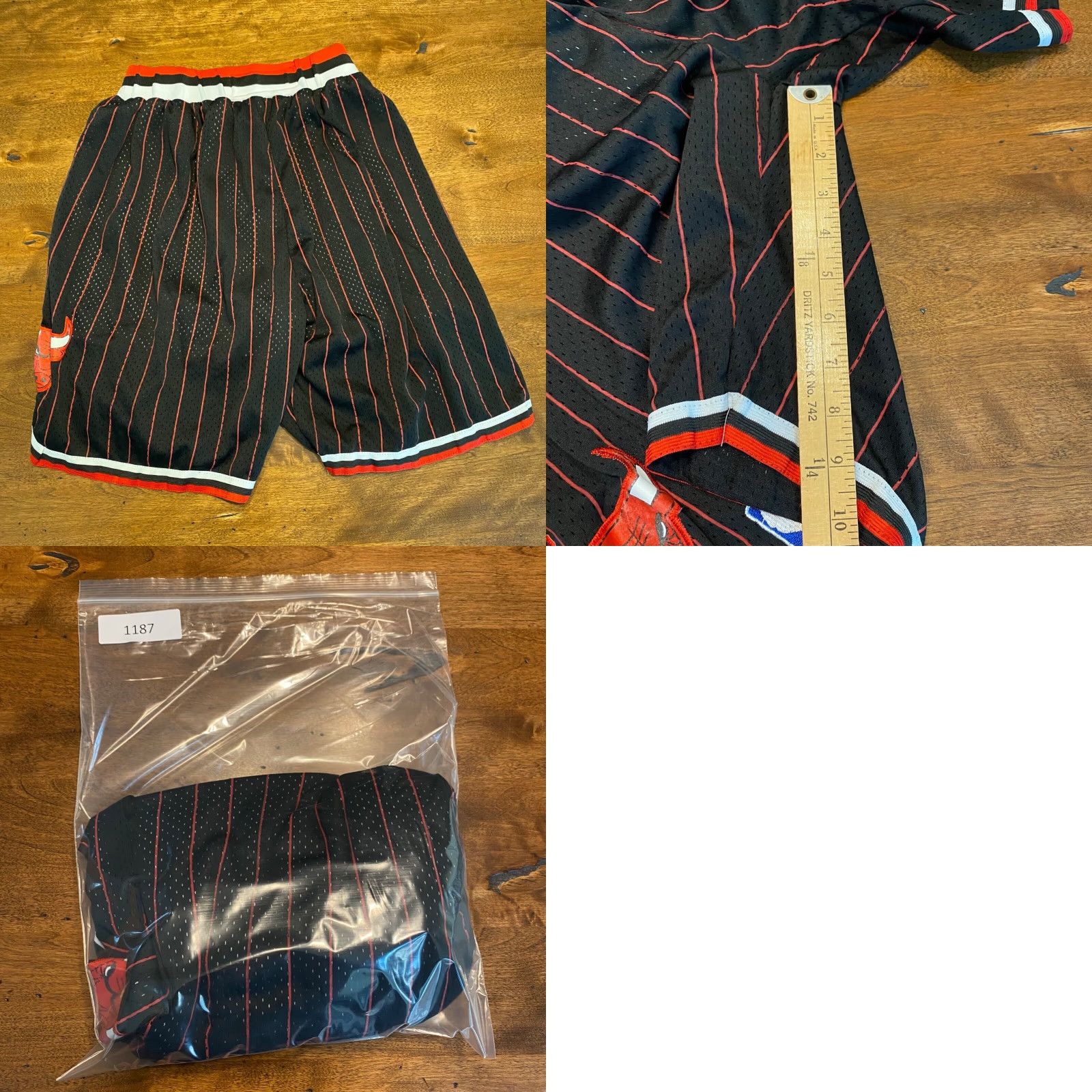 Adidas VINTAGE CHICAGO BULLS Shorts Mens Small x 10" Black Red adidas Athletic Drawstring Lined Polyester 24 Waist 10 in Inseam Sports Basketball Mens Size US 29 - 8 Thumbnail