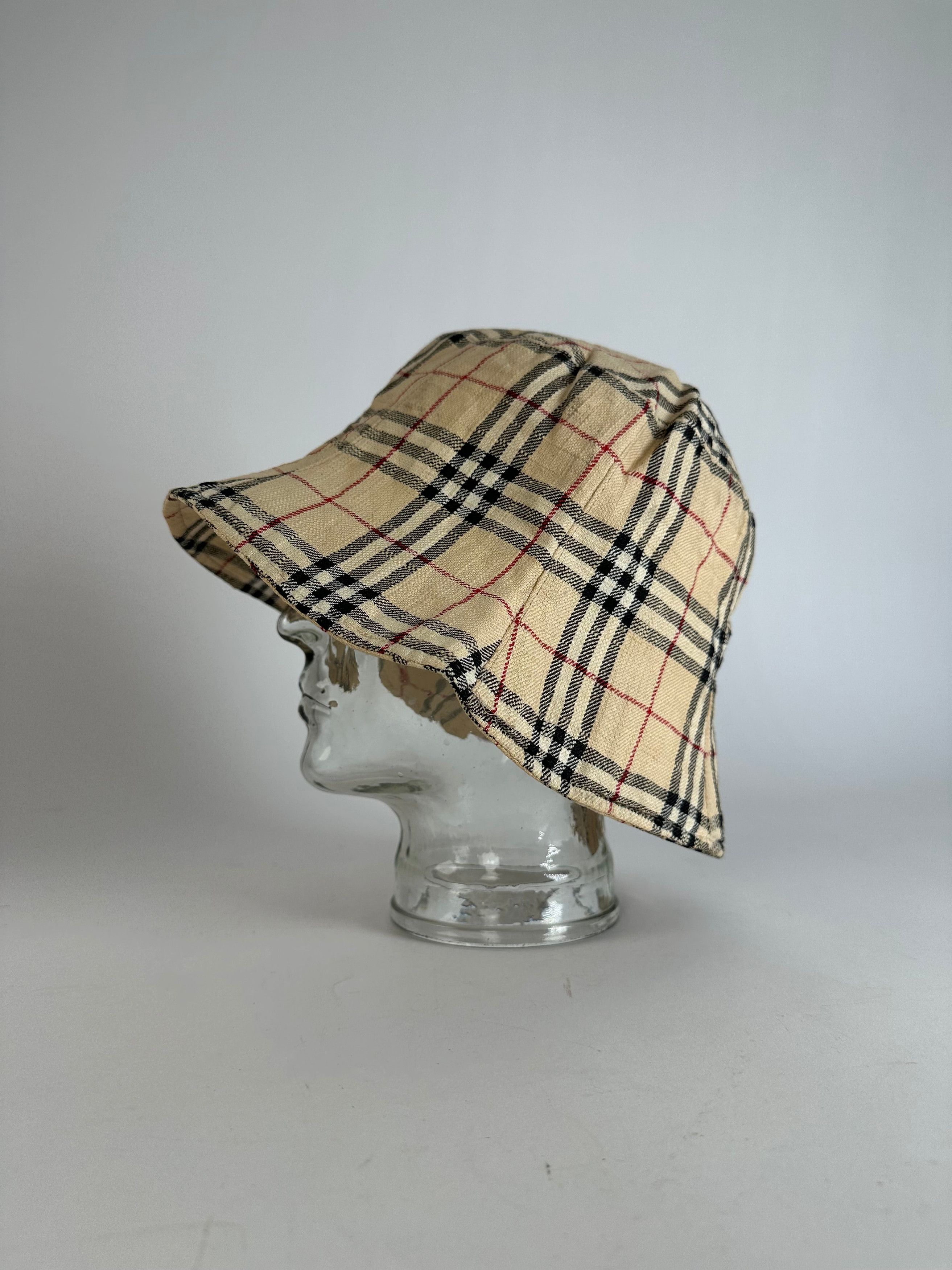 Burberry Vintage Nova Check Bucket Hat Beige M Size ONE SIZE - 1 Thumbnail