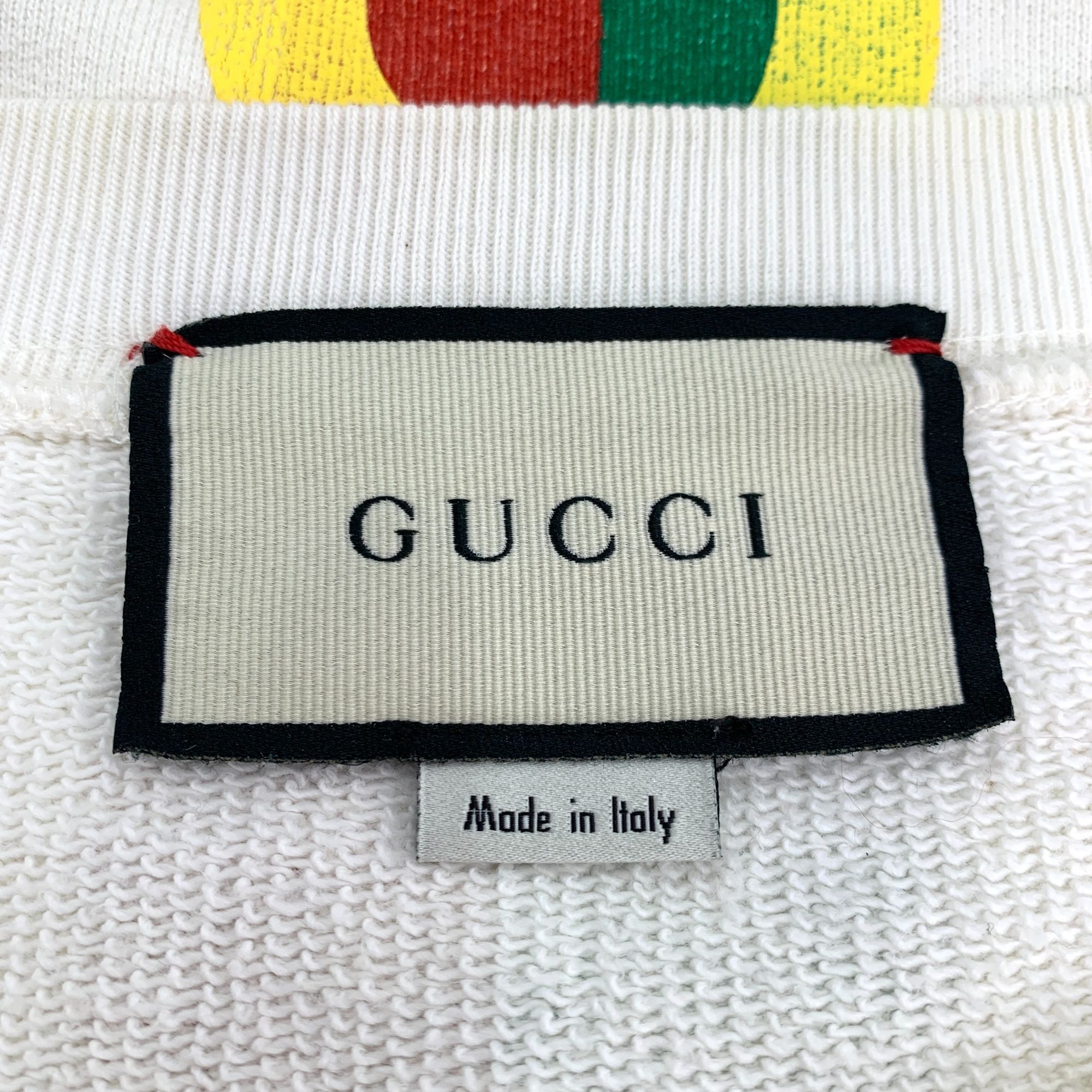 Gucci Gucci Beige "FAKE" Print Cotton Long-Sleeved Sweatshirt Roun Size S / US 4 / IT 40 - 2 Thumbnail