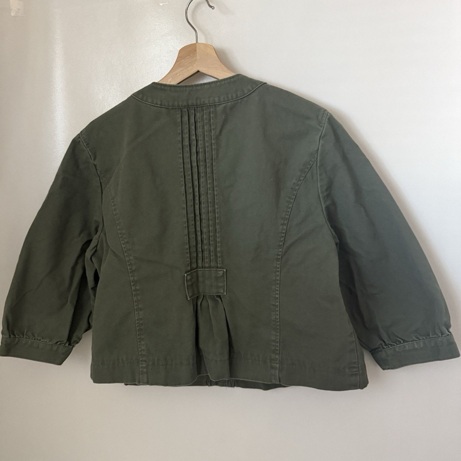 Other Studio Works Canvas Cropped 3/4 Sleeve Casual Career Jacket Size S / US 4 / IT 40 - 2 Thumbnail