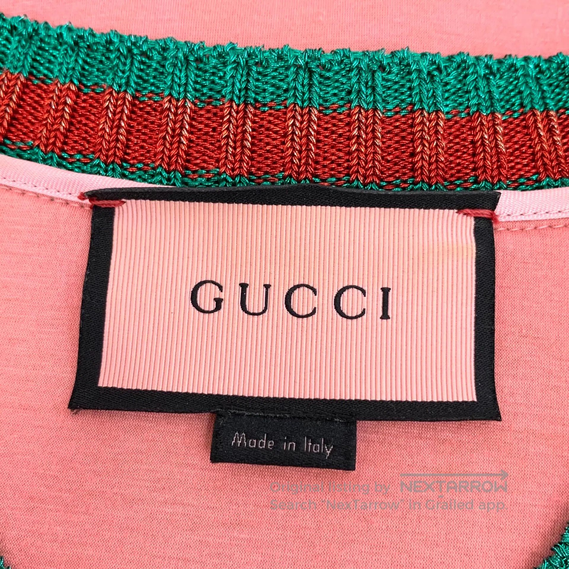 Gucci Guicci Pink Letter Embroidered Cotton Round Neck Long Slee Size S / US 4 / IT 40 - 5 Thumbnail