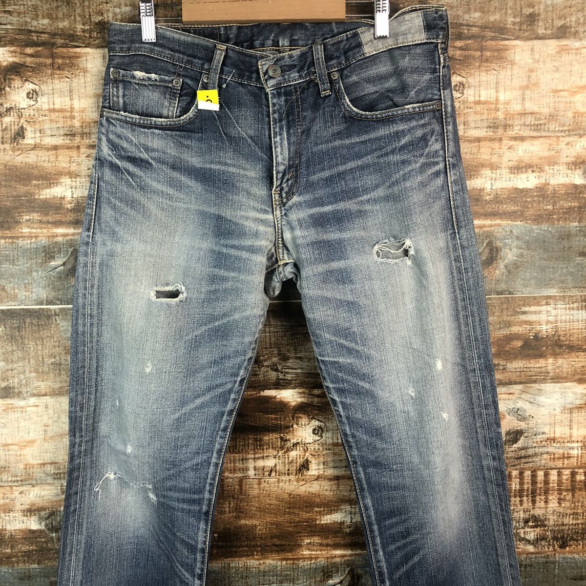 Levi's DL Levis 505 Blue Distressed Denim Pants #C299 Size US 32 / EU 48 - 4 Thumbnail