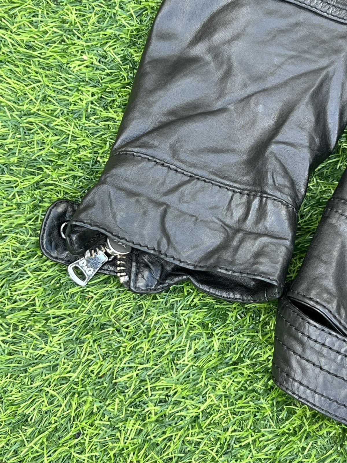 Dolce & Gabbana D&G ARCHIVAL “MULTI-ZIP” BLACK LAMBSKIN MOTO JACKET-size 50 Size US M / EU 48-50 / 2 - 10 Thumbnail