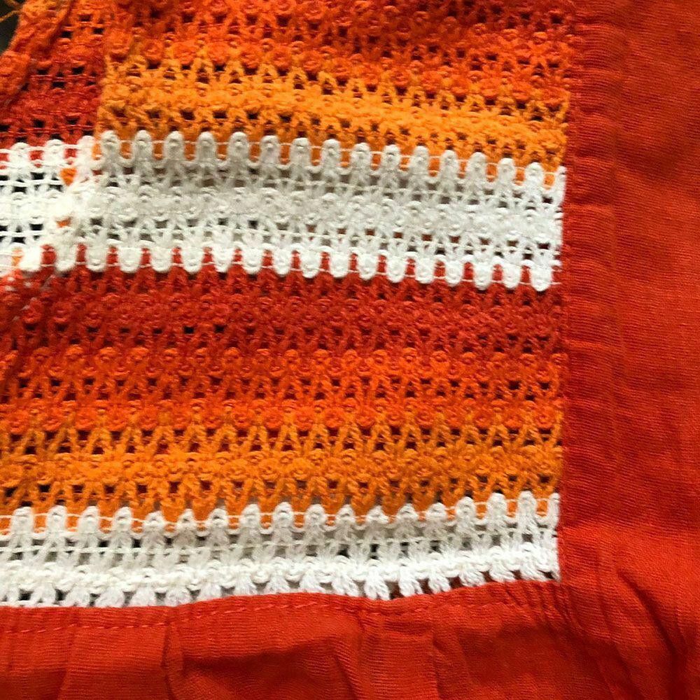 Designer Used Orange Hand Made Bluse M Size M / US 6-8 / IT 42-44 - 3 Thumbnail