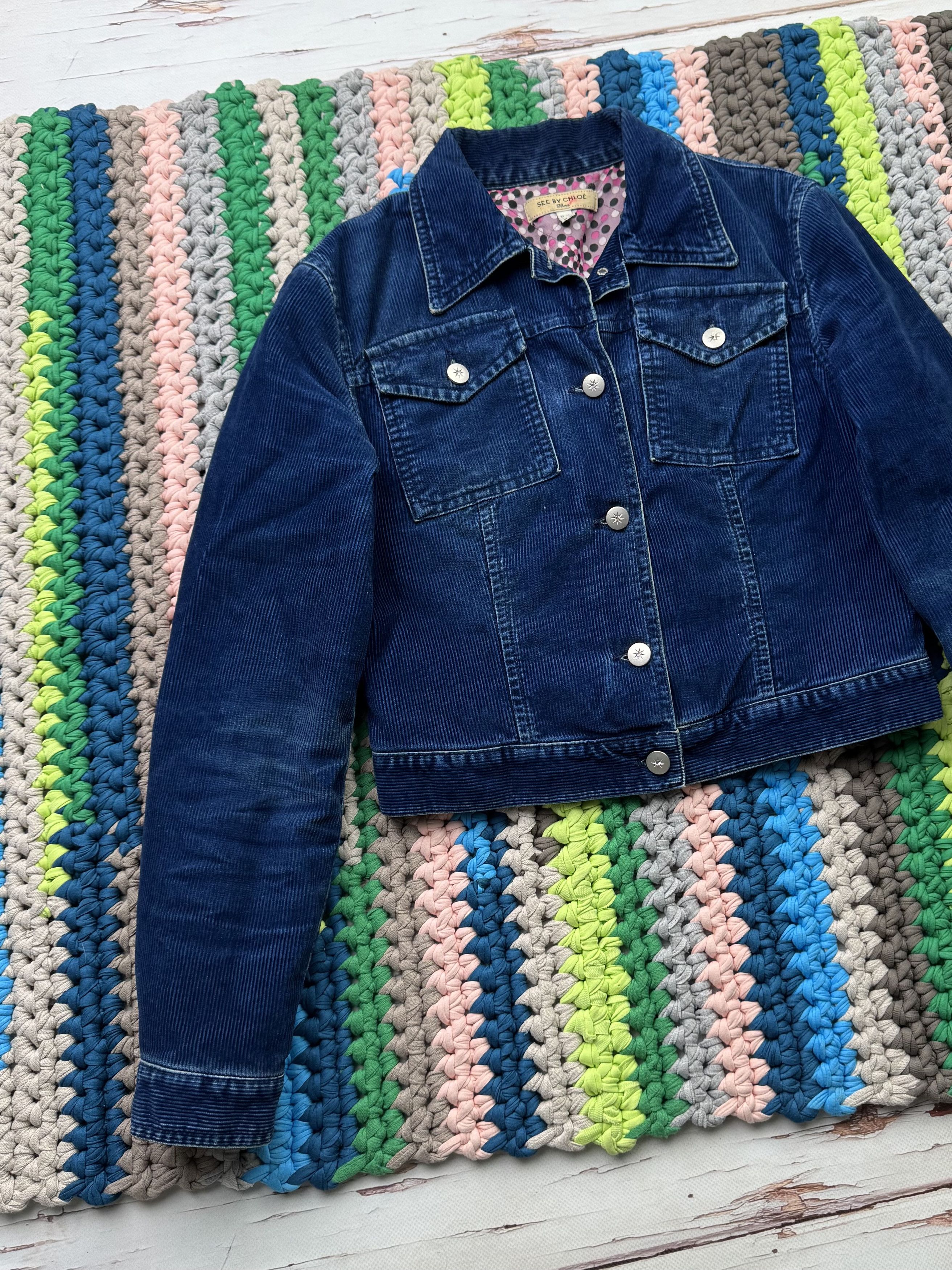 Chloe See by Chloe Vintage Cropped Corduroy Jacket (V172)(D10) Size XS / US 0-2 / IT 36-38 - 2 Thumbnail