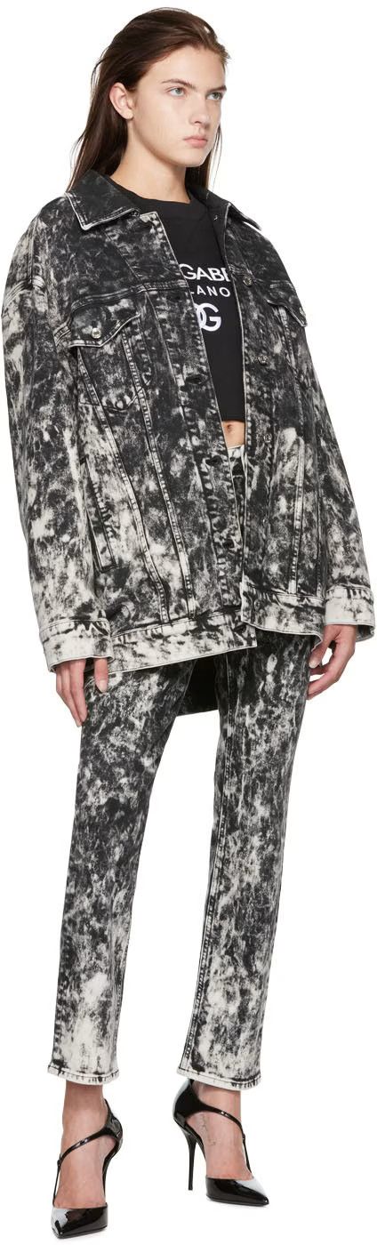 Dolce & Gabbana o1y0825 Denim Jacket in Black/White Size XS / US 0-2 / IT 36-38 - 4 Thumbnail
