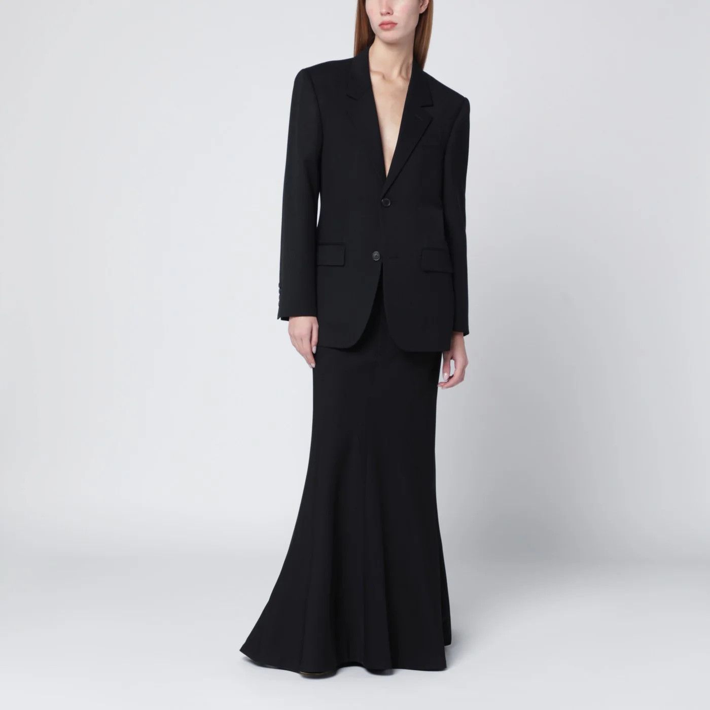 Balenciaga o1d2blof0426 Single-Breasted Wool Jacket in Black Size XS / US 0-2 / IT 36-38 - 2 Thumbnail
